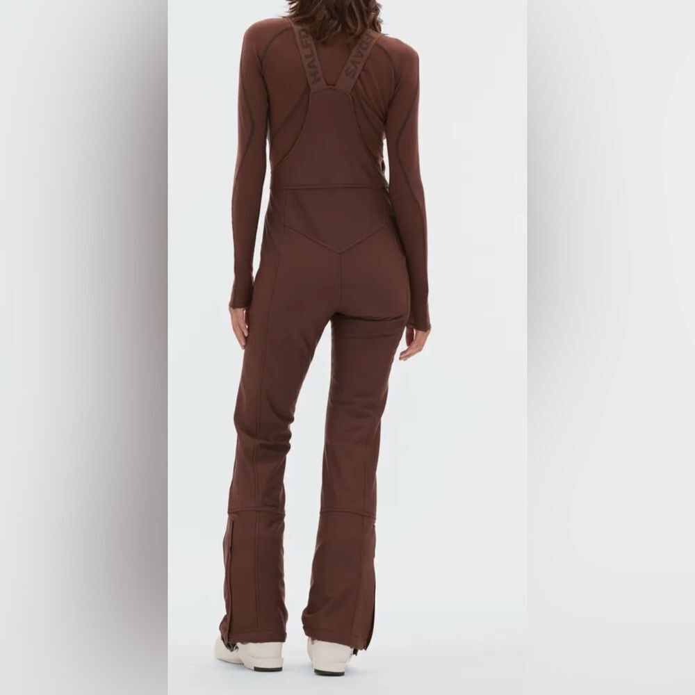 Halfdays Isabel Soft Shell Bib Pant Ski XS Waterproof Brown Spiked Cocoa - Picture 2 of 12
